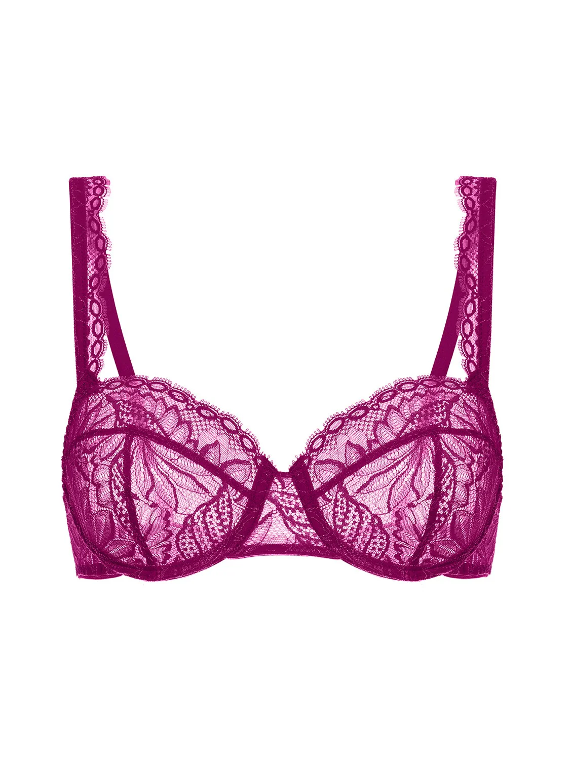 Exotica Sheer Demi - Raspberry - Image 6
