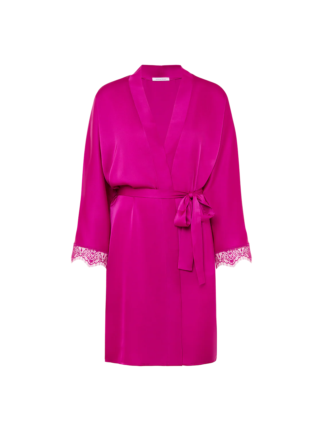 Satin Secrets Long Kimono - Azalea - Image 6