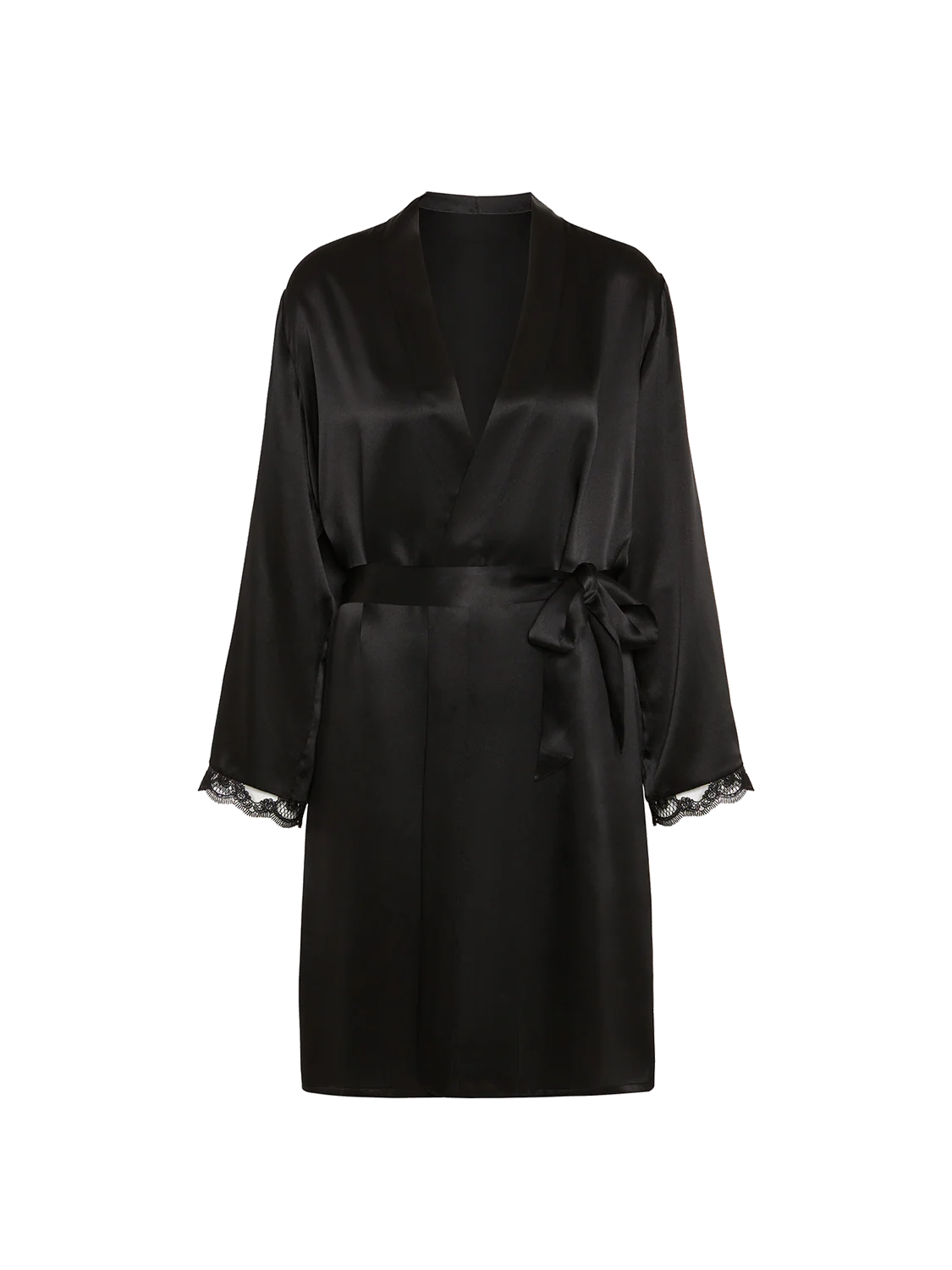 Love Me Silk Long Kimono - Black - Image 6
