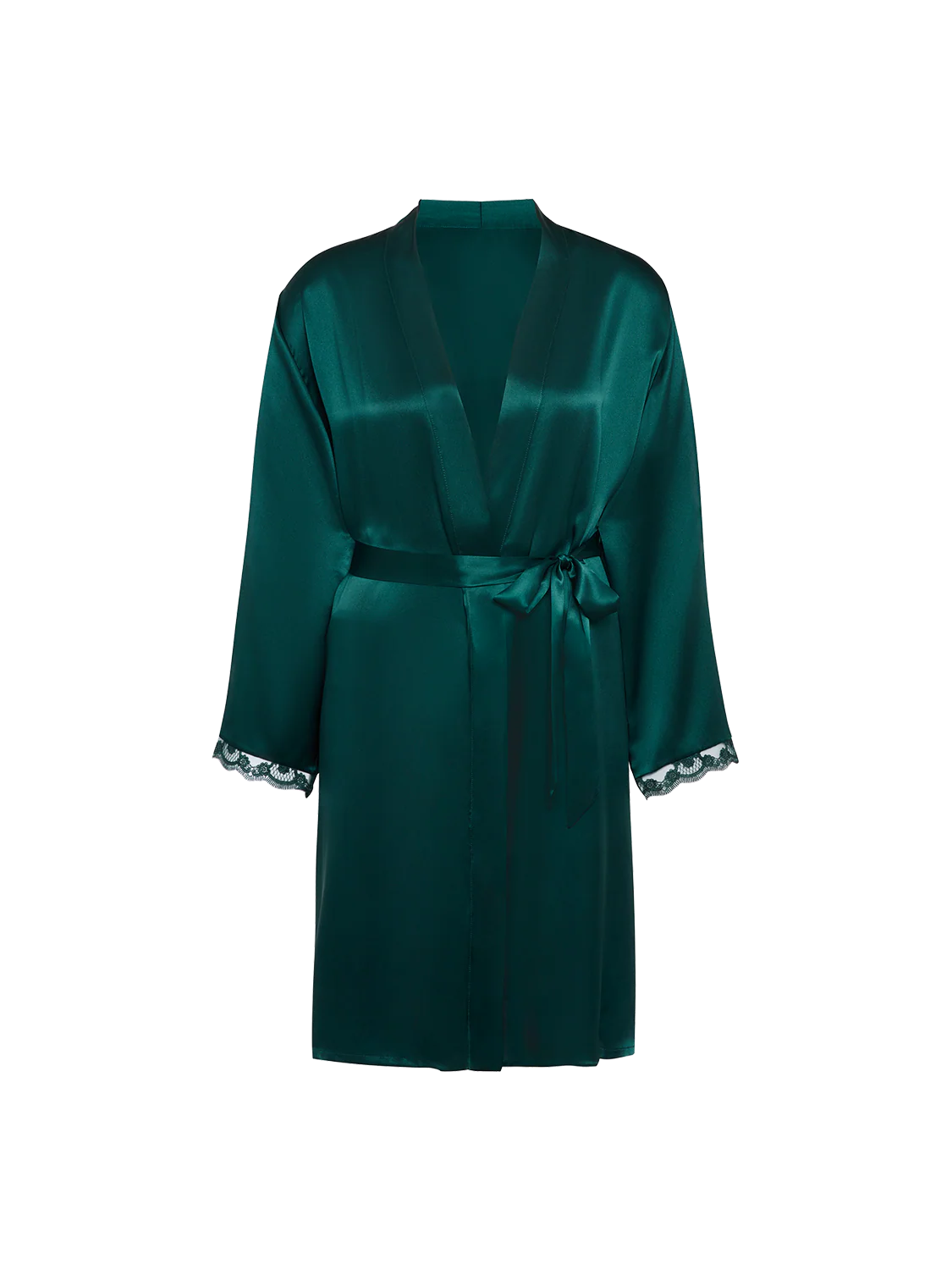 Love Me Silk Long Kimono - Emerald - Image 5