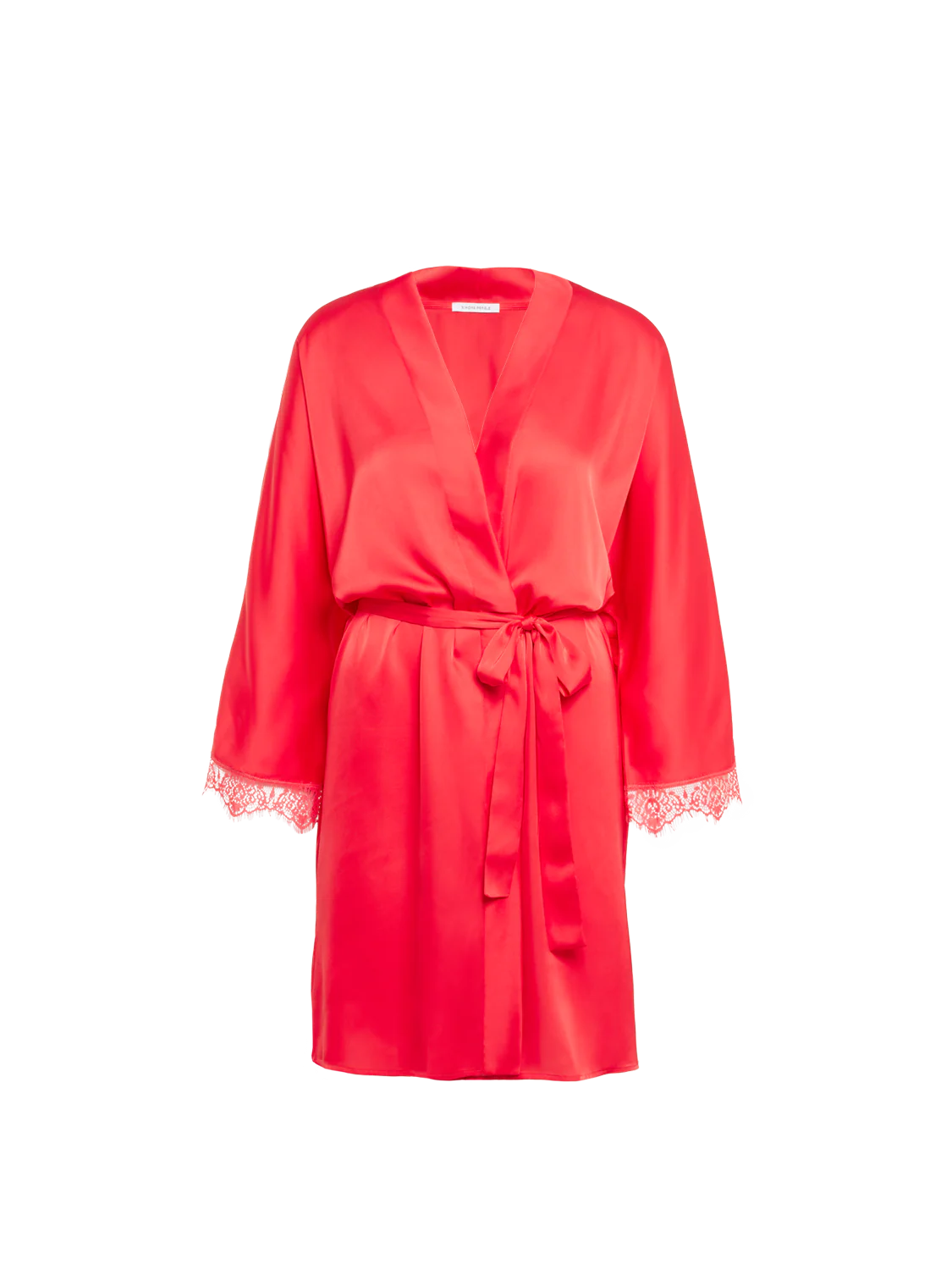 Satin Secrets Long Kimono - Flamingo - Image 4