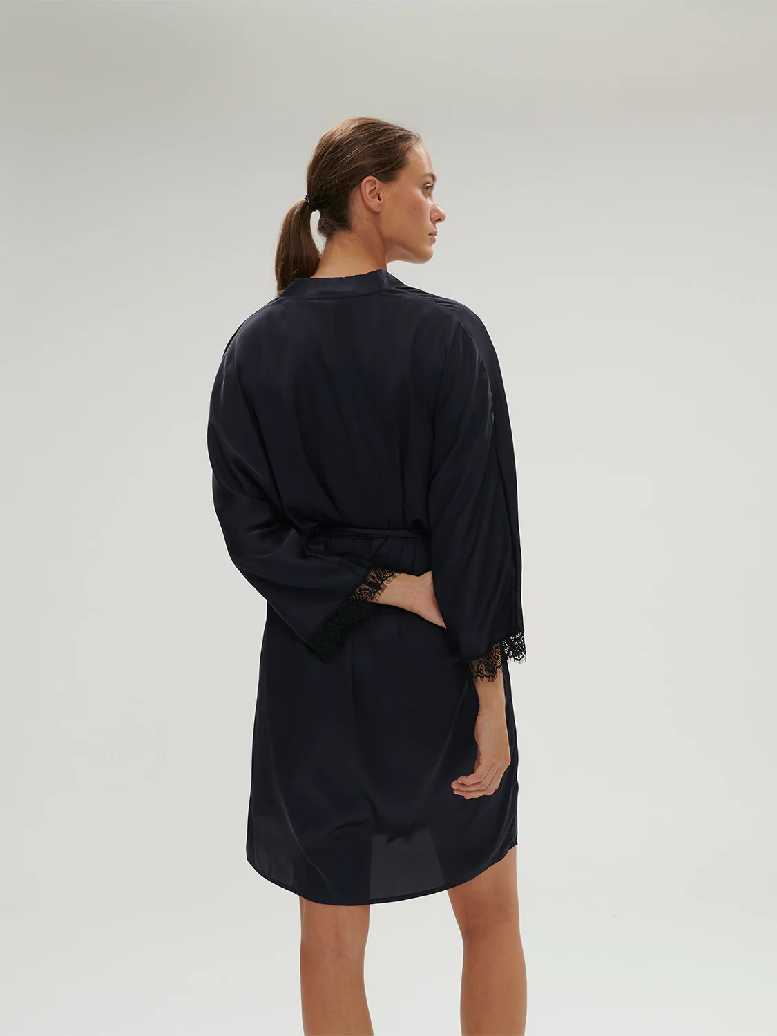 Satin Secrets Long Kimono - Full Moon - Image 4