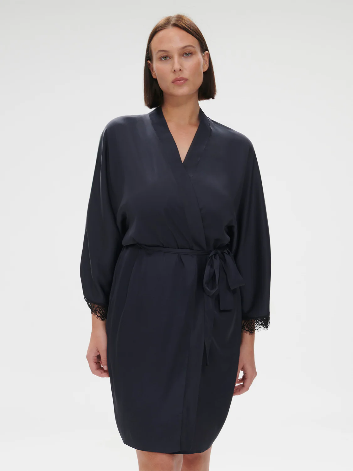 Satin Secrets Long Kimono - Full Moon - Image 5