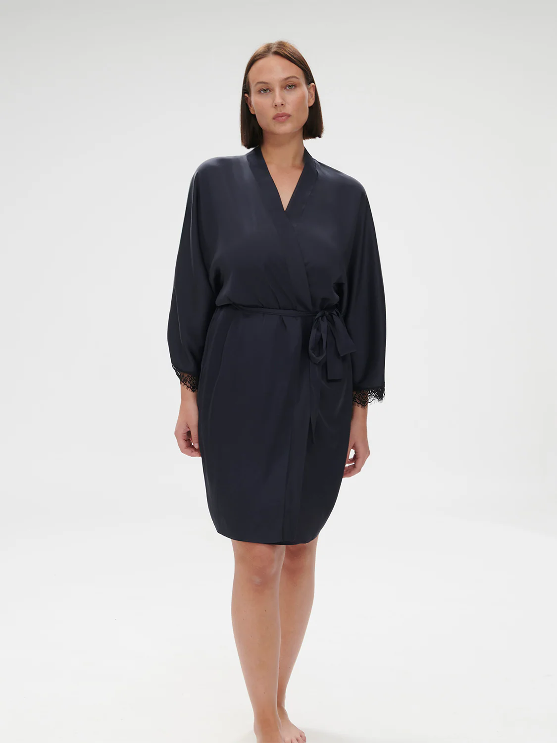 Satin Secrets Long Kimono - Full Moon - Image 7