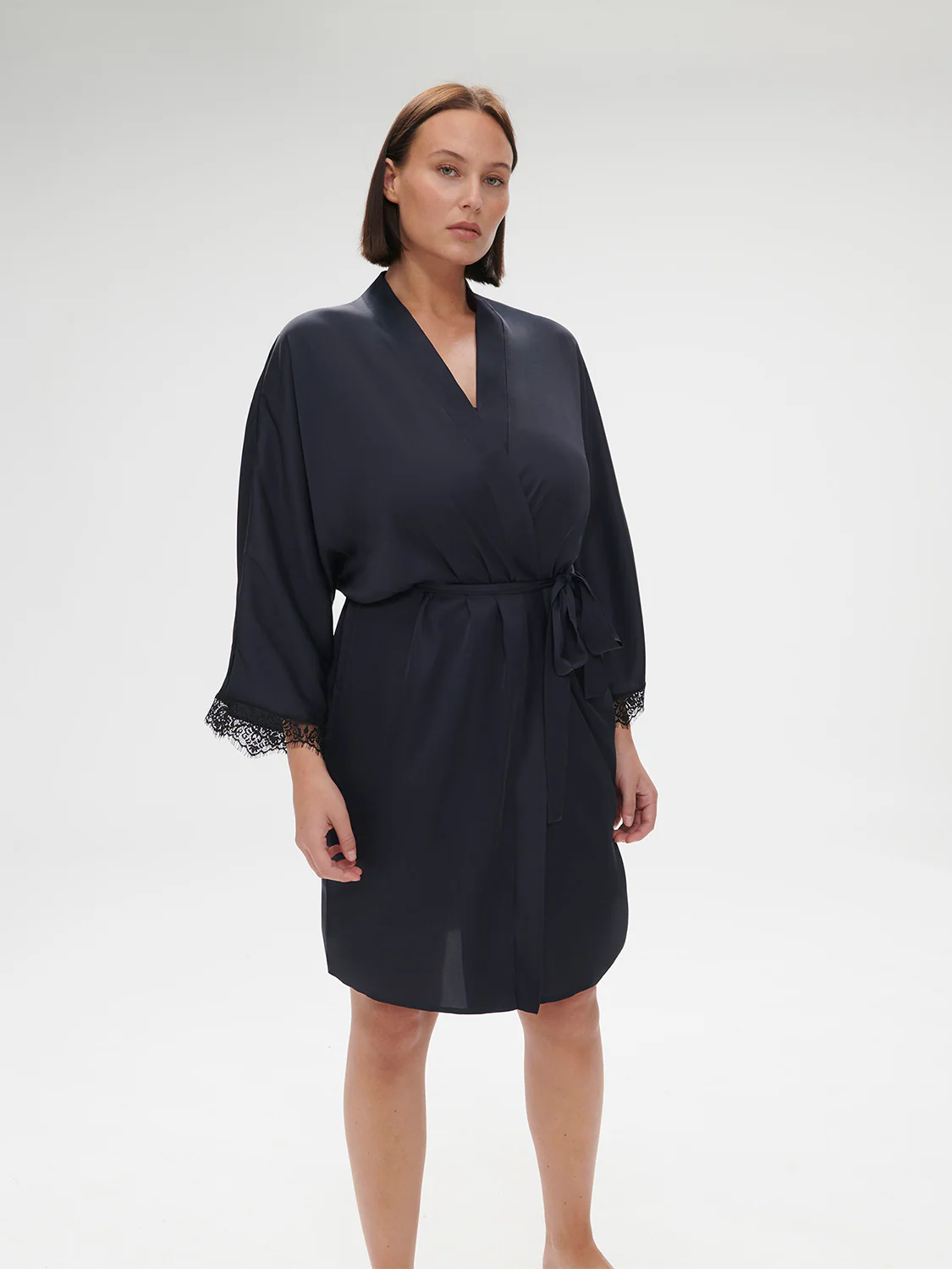 Satin Secrets Long Kimono - Full Moon - Image 9