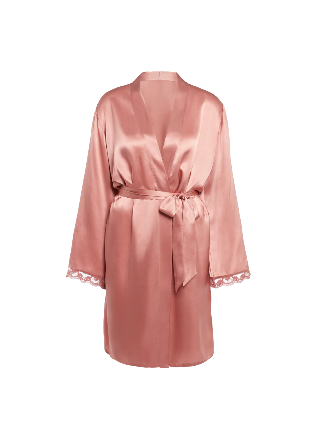 Love Me Silk Long Kimono - Smokey Pink - Image 5