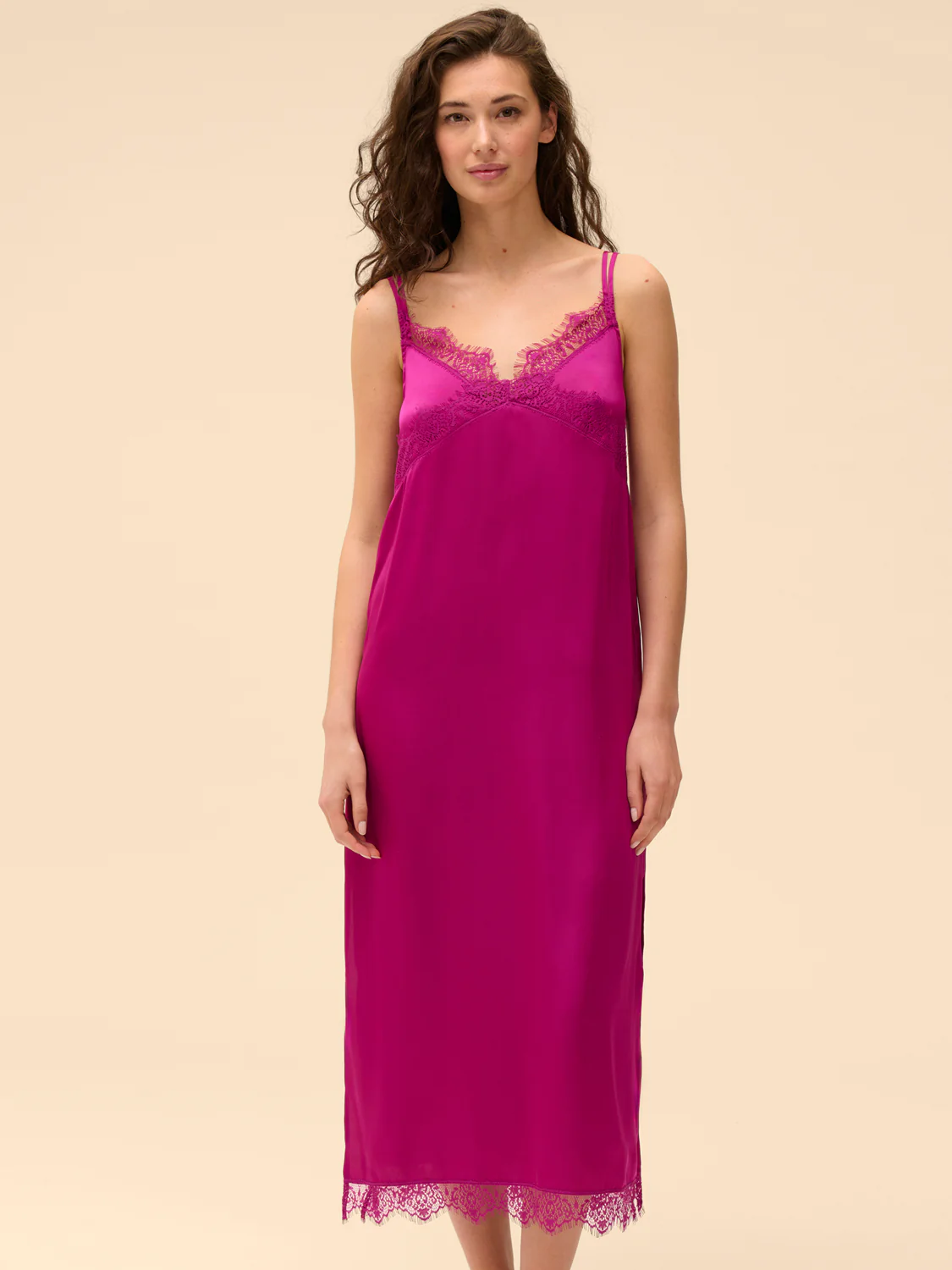 Satin Secrets Long Nightdress - Azalea