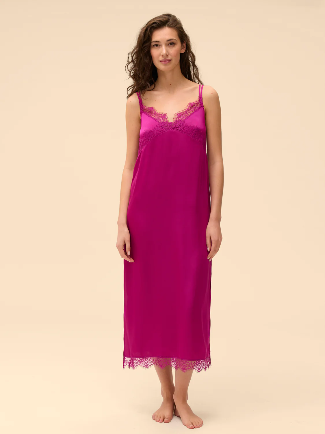 Satin Secrets Long Nightdress - Azalea - Image 2