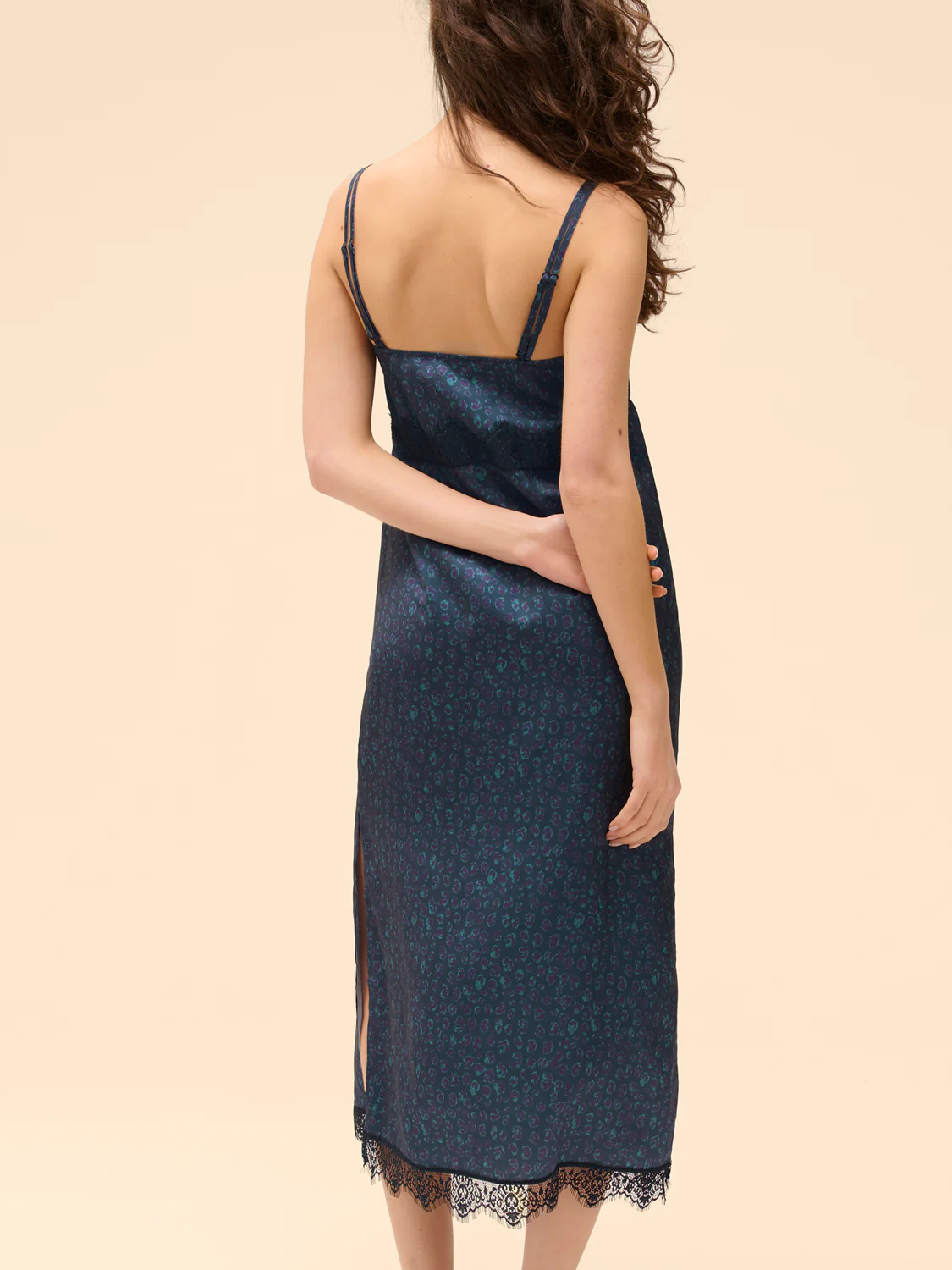 Satin Secrets Long Nightdress - Feline Blue - Image 2