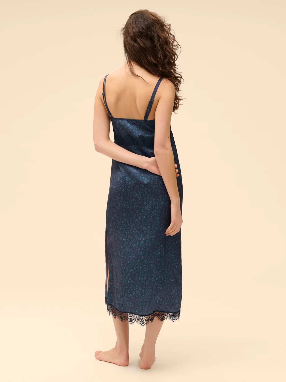 Satin Secrets Long Nightdress - Feline Blue - Image 4
