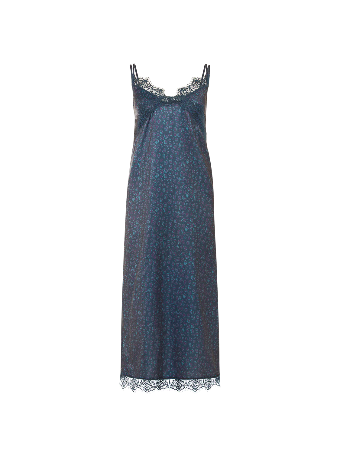 Satin Secrets Long Nightdress - Feline Blue - Image 6