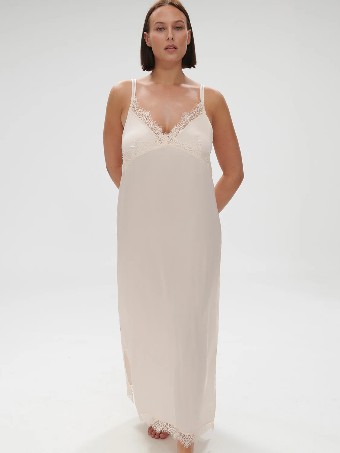 Satin Secrets Long Nightdress - Sakura Pink - Image 6