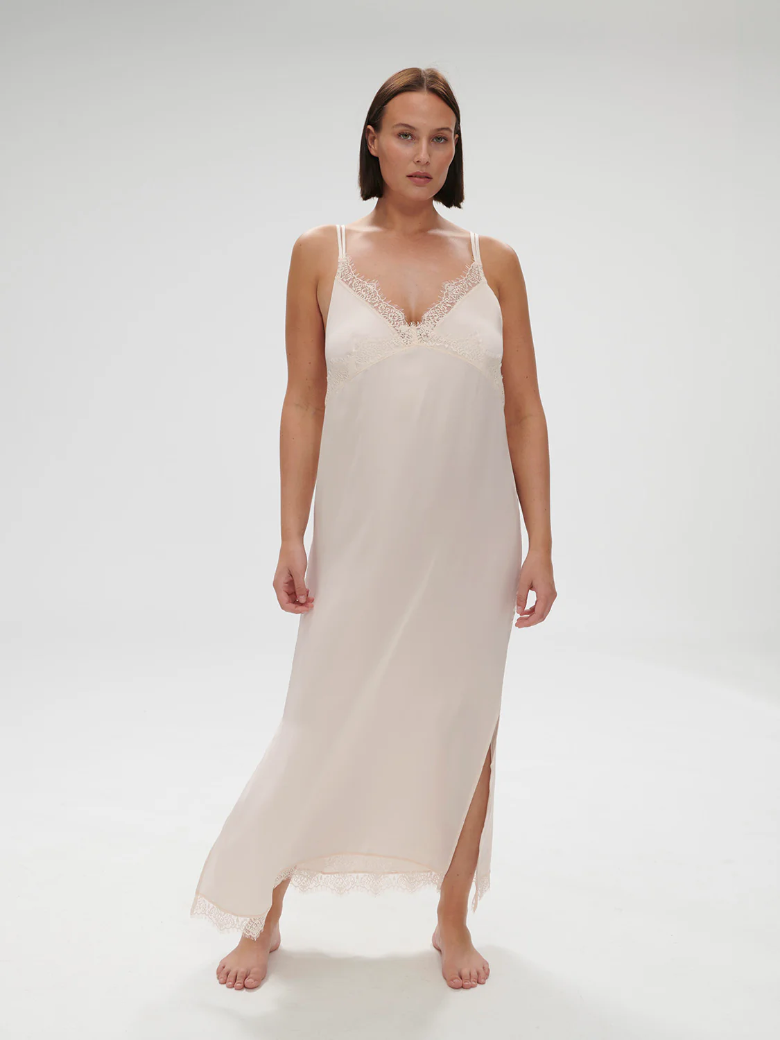 Satin Secrets Long Nightdress - Sakura Pink - Image 8
