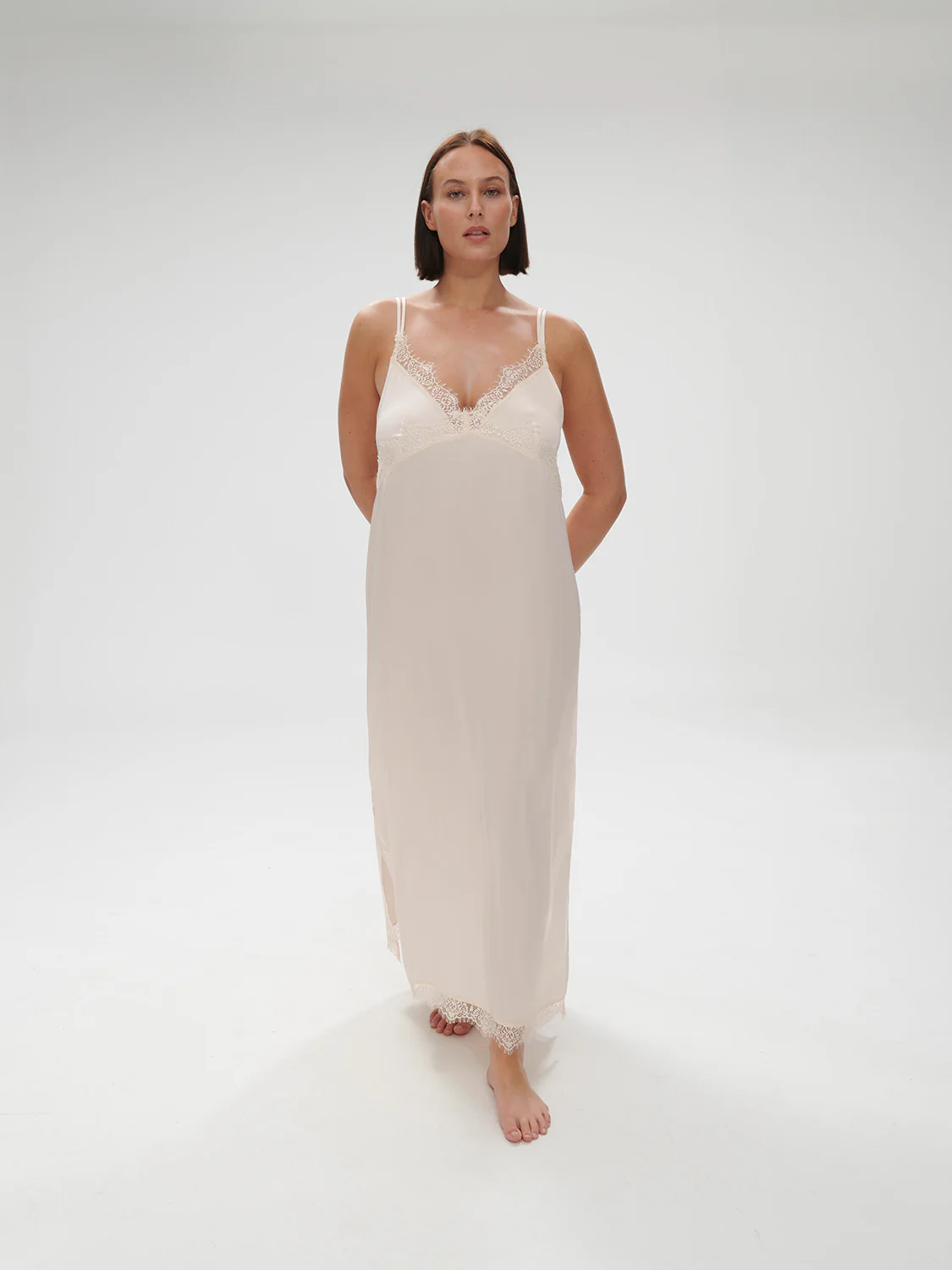 Satin Secrets Long Nightdress - Sakura Pink - Image 9