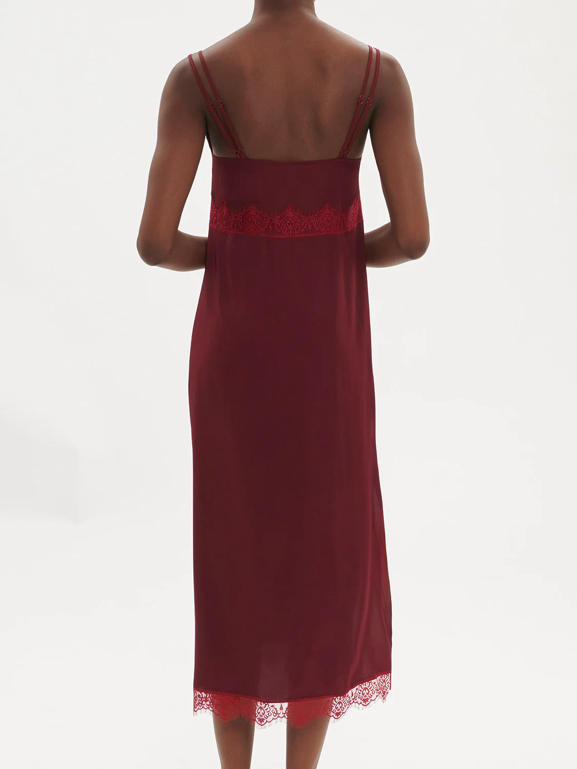 Satin Secrets Long Nightdress - Spinel Red - Image 2