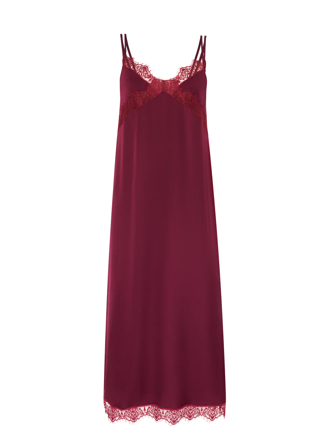 Satin Secrets Long Nightdress - Spinel Red - Image 6