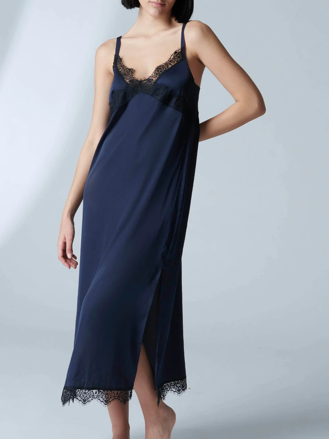 Satin Secrets Long Nightdress - Full Moon - Image 4