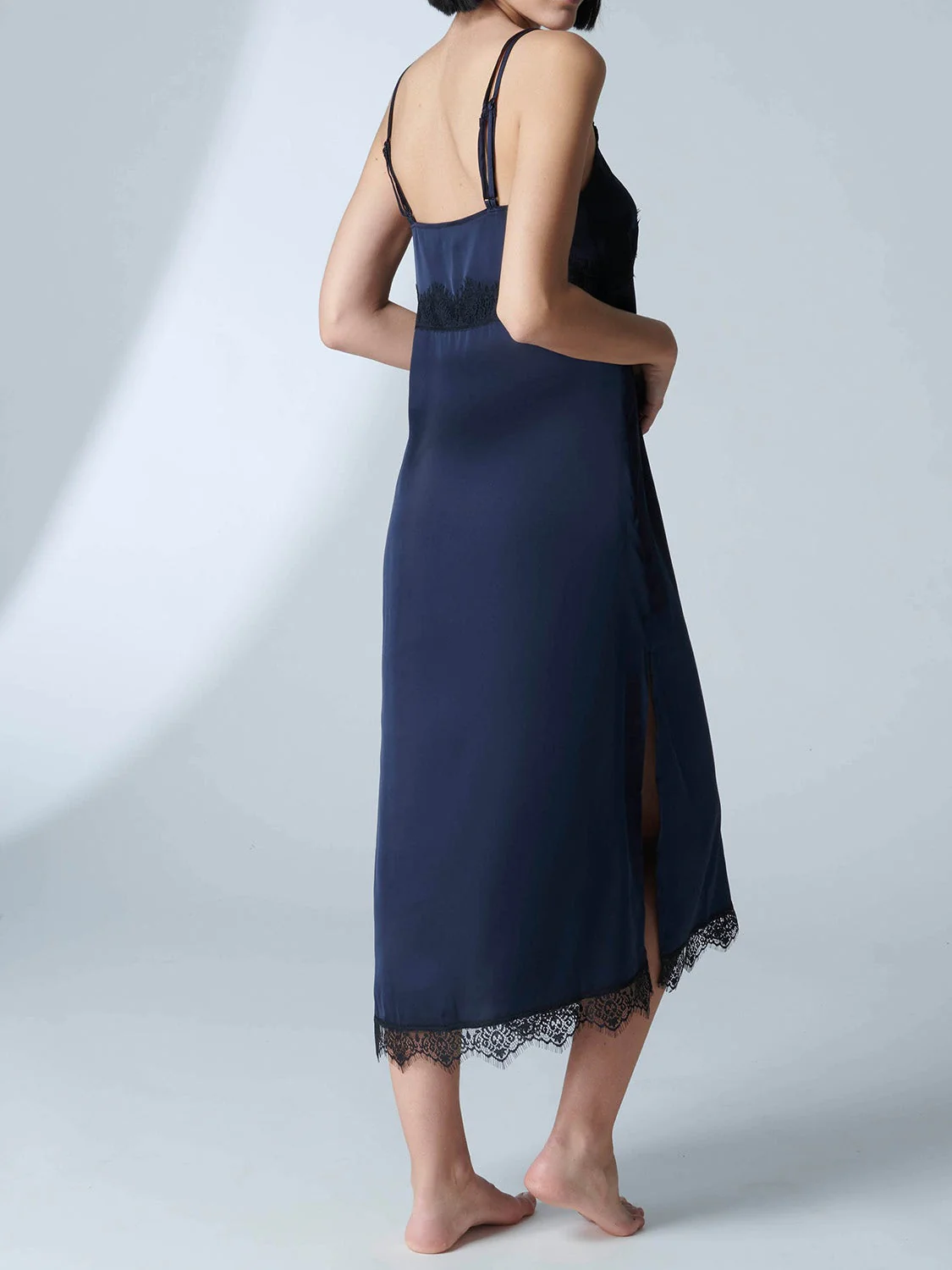 Satin Secrets Long Nightdress - Full Moon - Image 5