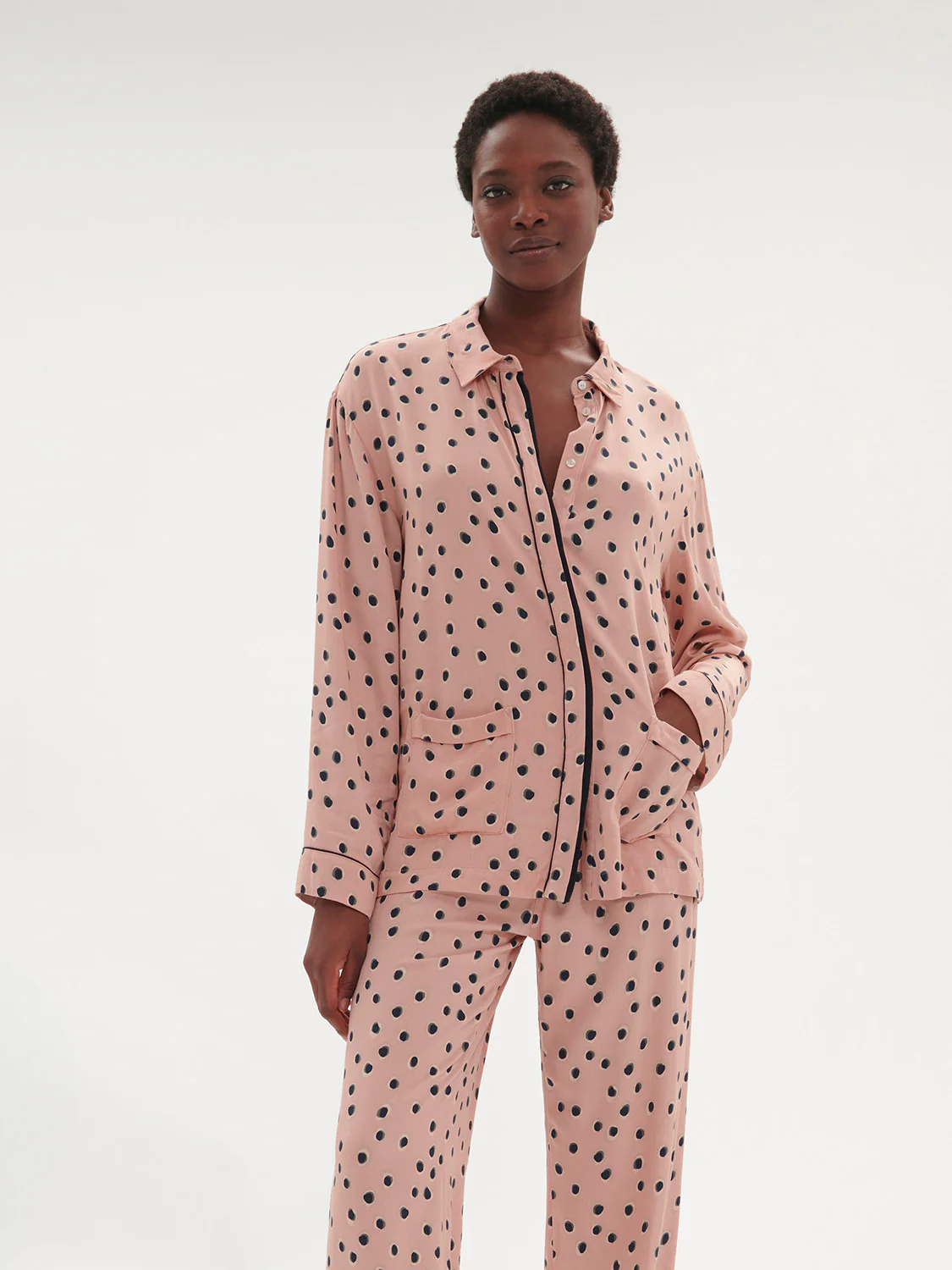 Shadow Long Sleeve Top - Incense Pink Print