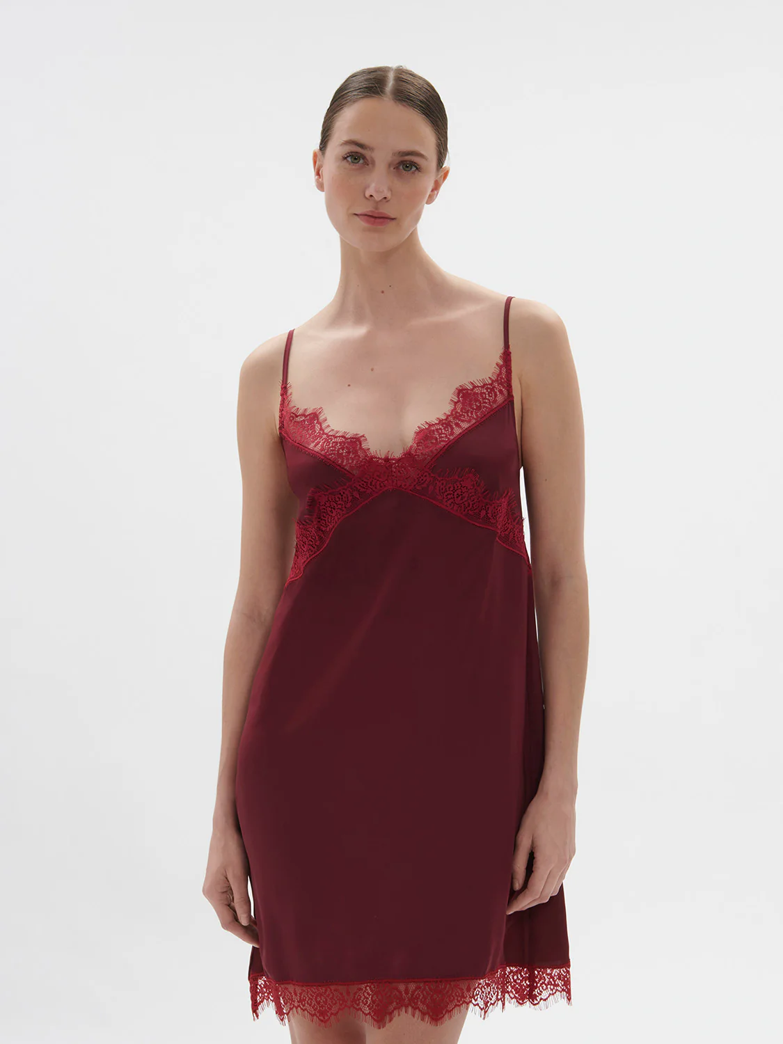 Satin Secrets Nightdress - Spinel Red