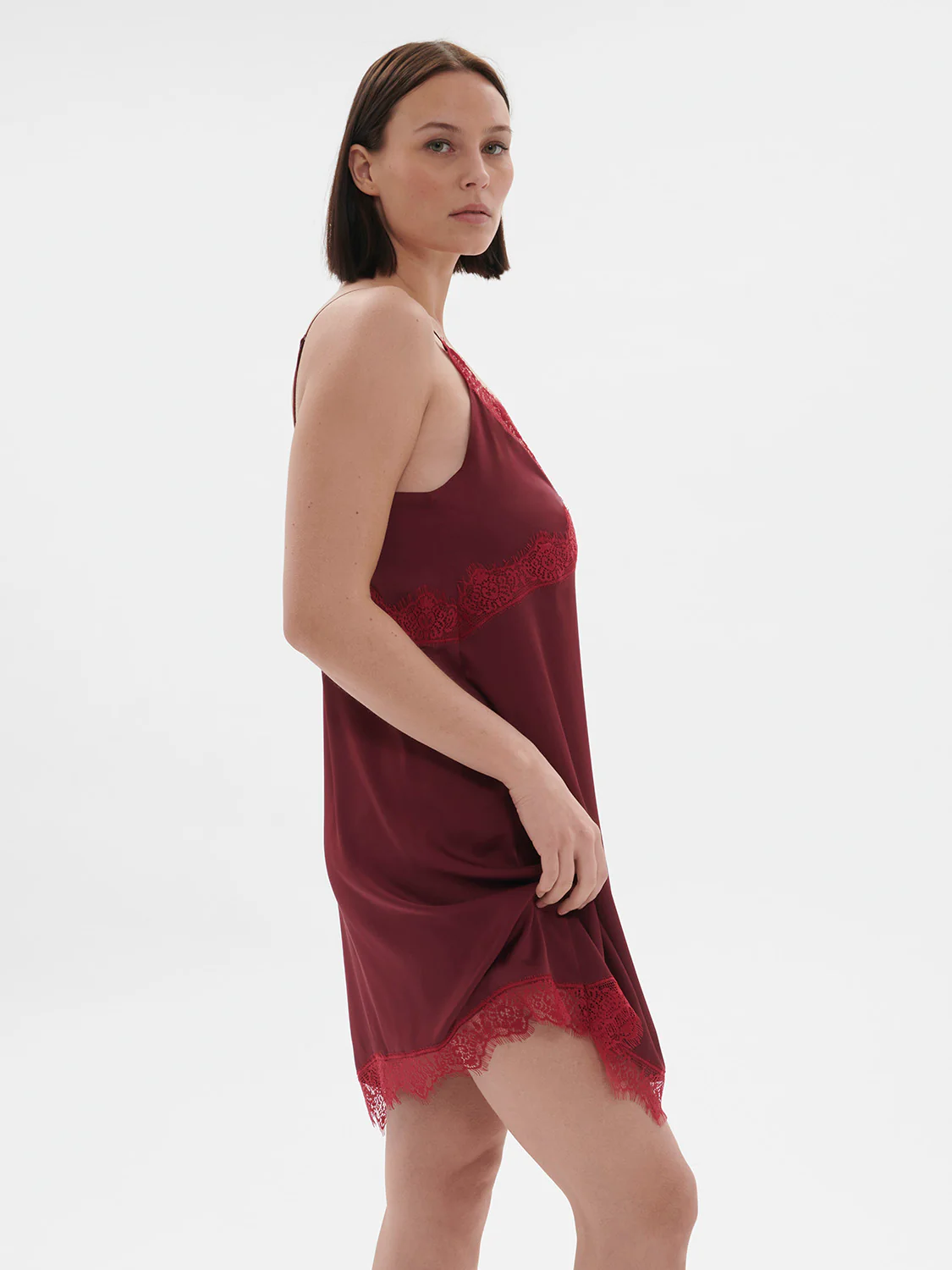 Satin Secrets Nightdress - Spinel Red - Image 10