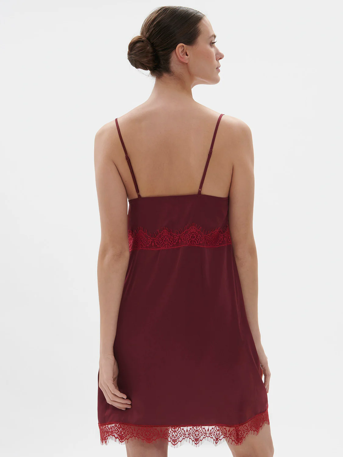 Satin Secrets Nightdress - Spinel Red - Image 2