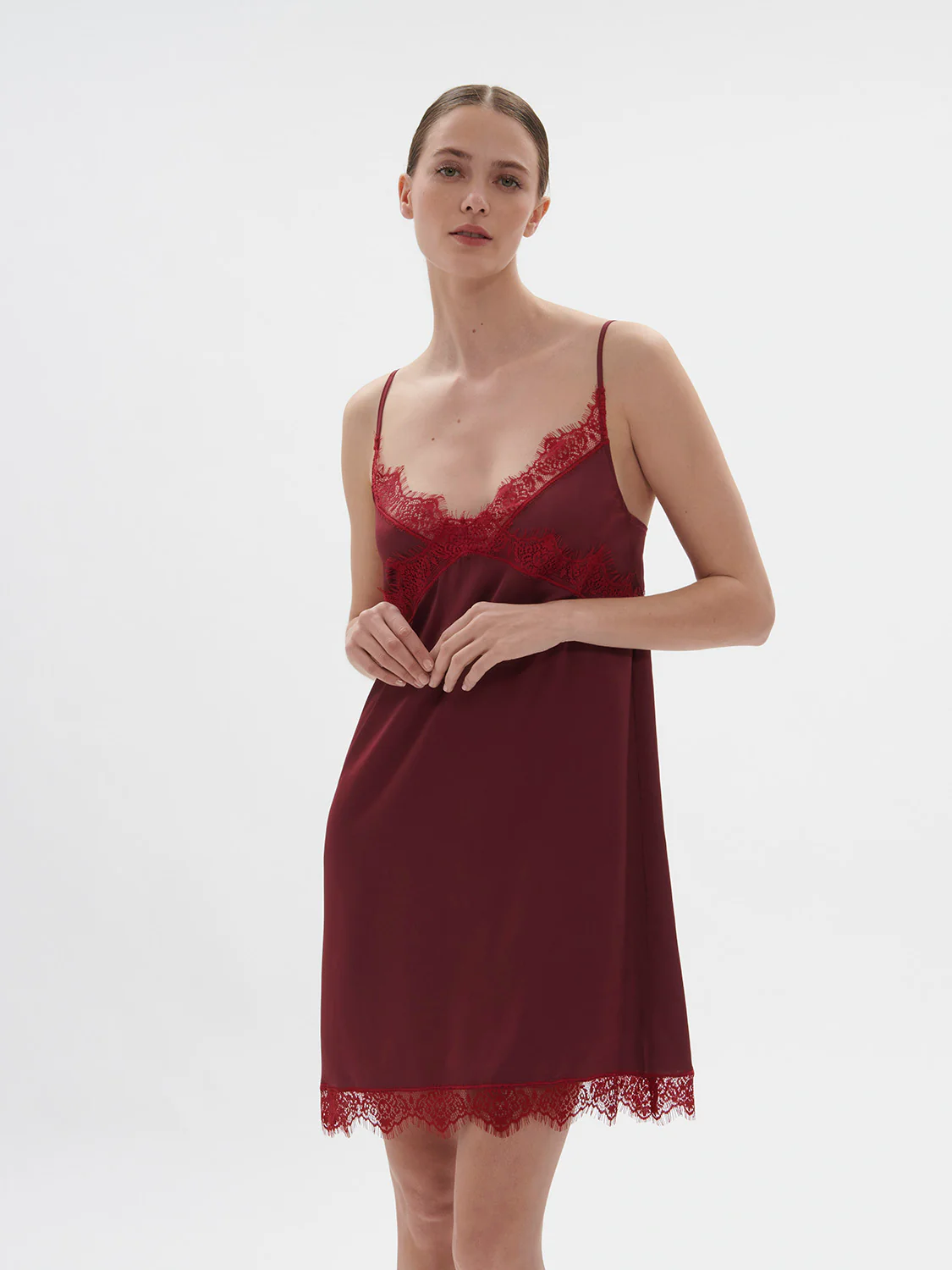 Satin Secrets Nightdress - Spinel Red - Image 5
