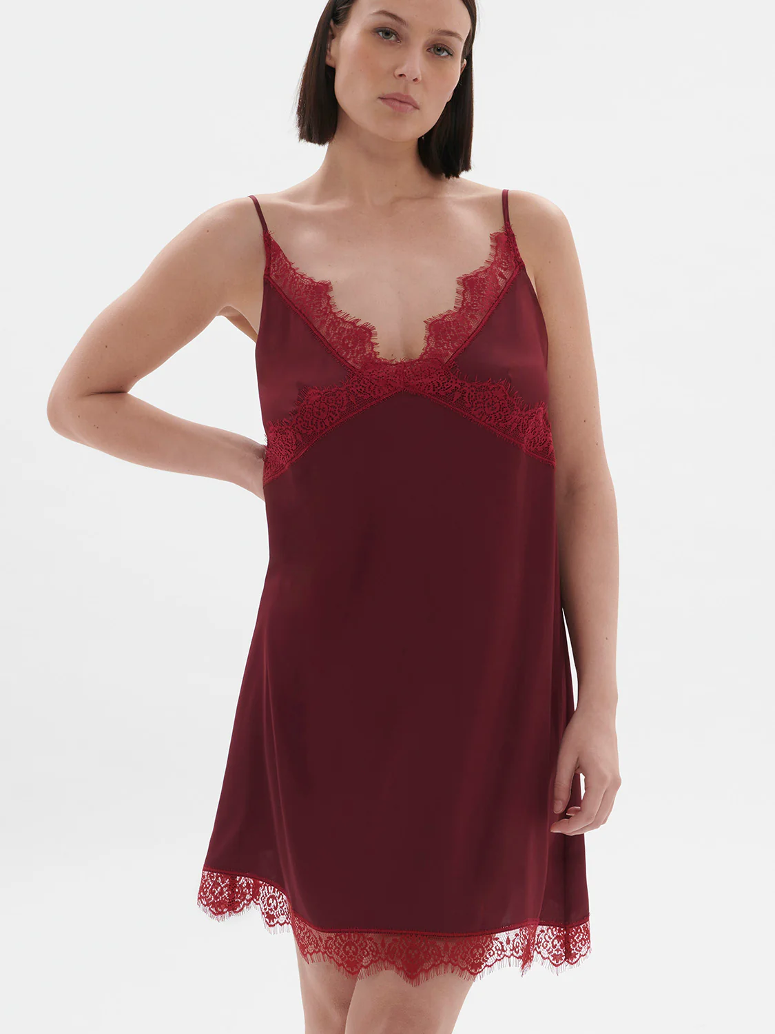 Satin Secrets Nightdress - Spinel Red - Image 6