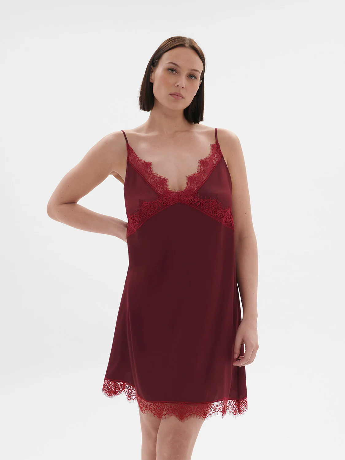 Satin Secrets Nightdress - Spinel Red - Image 8