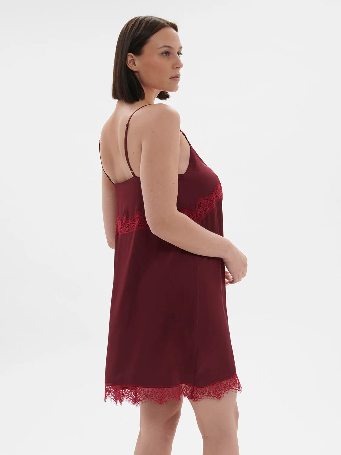 Satin Secrets Nightdress - Spinel Red - Image 9