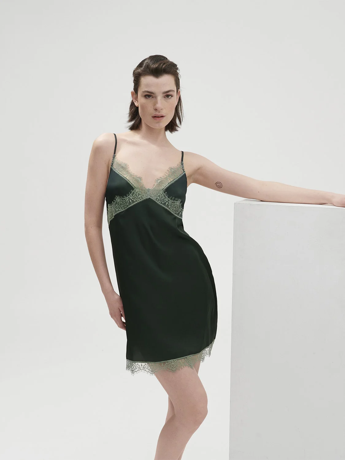 Satin Secrets Nightdress - Kolsaï Green - Image 10