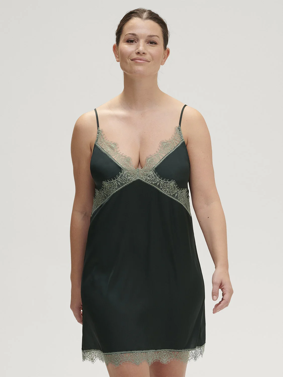 Satin Secrets Nightdress - Kolsaï Green - Image 3