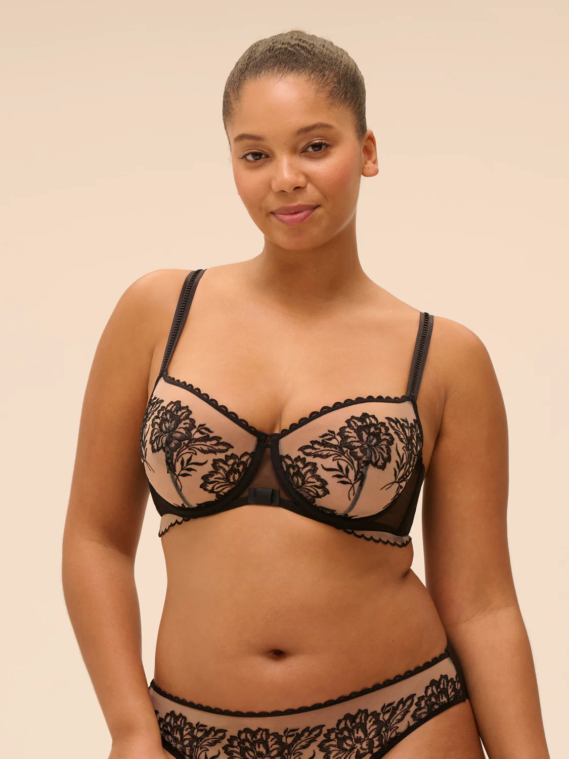 Romance Sheer Demi - Black - Image 7