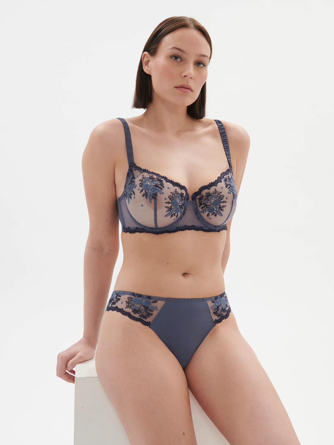 Intrigue Sheer Demi - Cinder Blue - Image 5