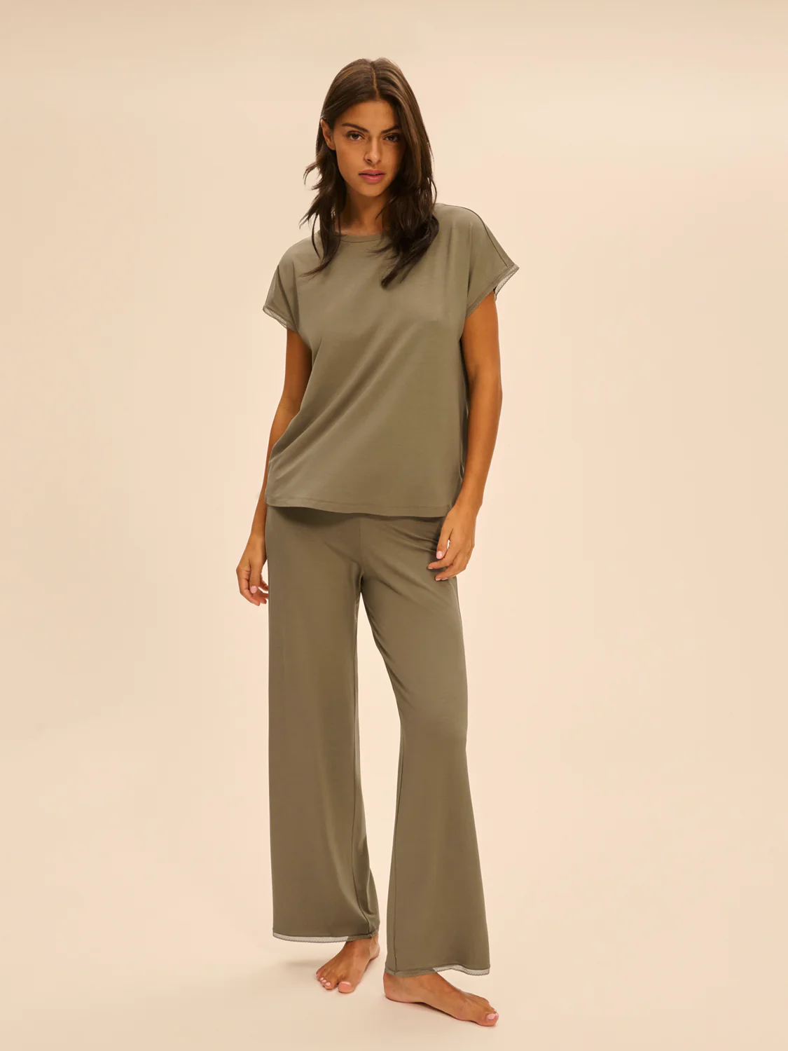 Aurore Short Sleeve Top - Clay Green - Image 5