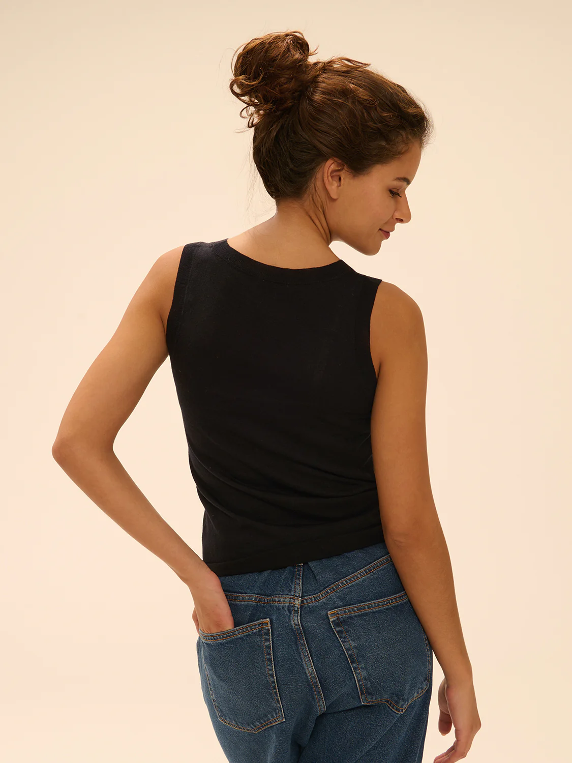 Elise Sleeveless Tank - Black - Image 3