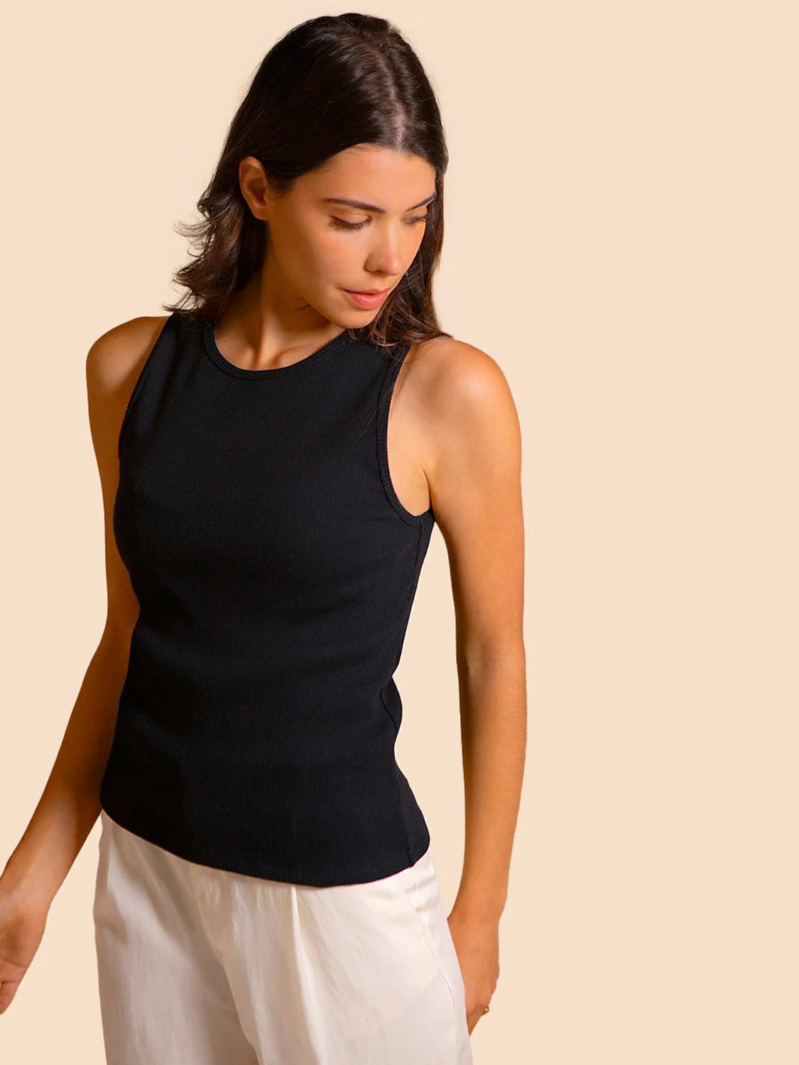 Garance Sleeveless Tank - Black - Image 3