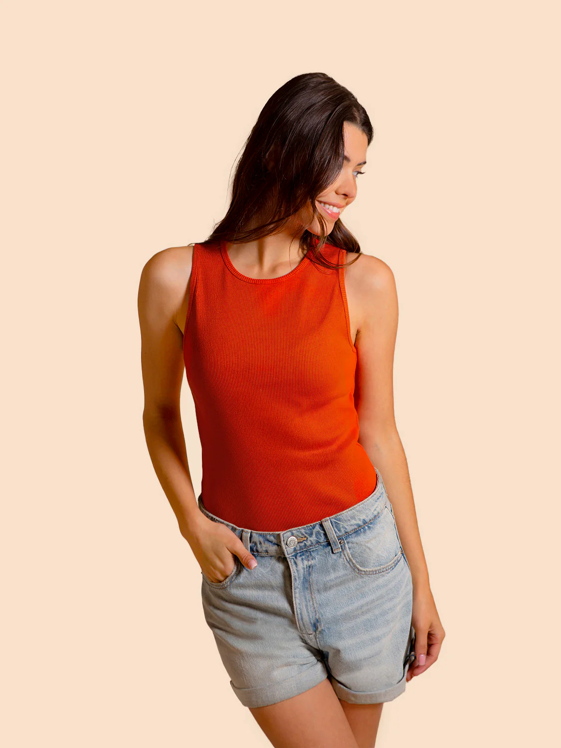Garance Sleeveless Tank - Orange Pomegranate - Image 4