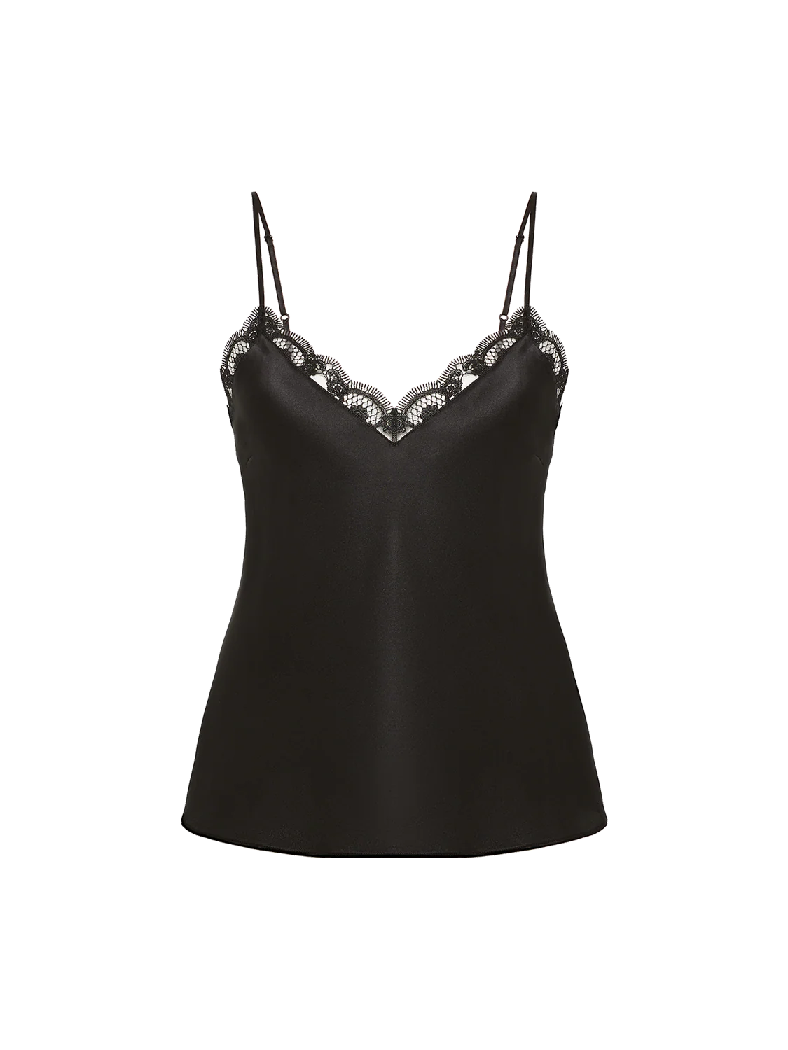 Love Me Lace Trim Silk Top - Black - Image 7