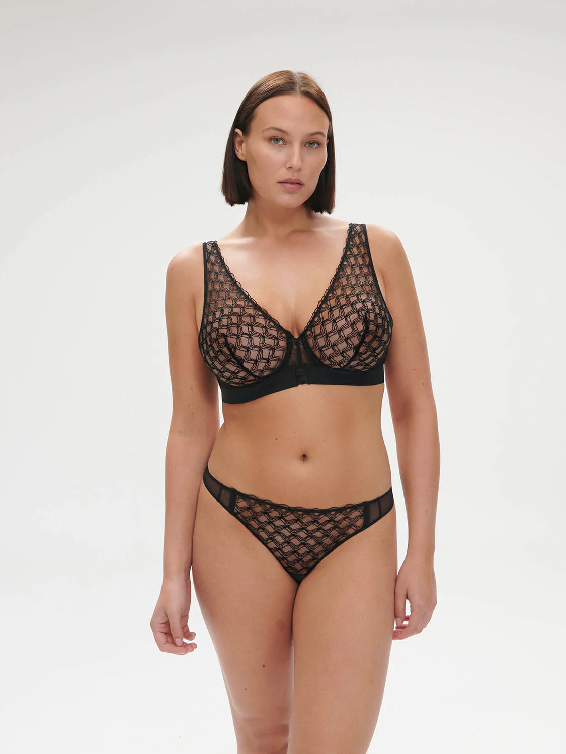 Rose Underwire Triangle - Black - Image 3