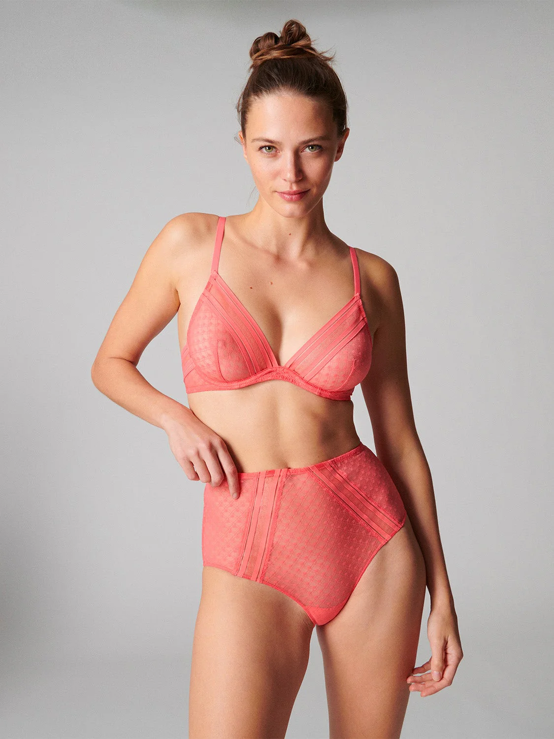 Iris Underwire Plunge - Papaya - Image 4