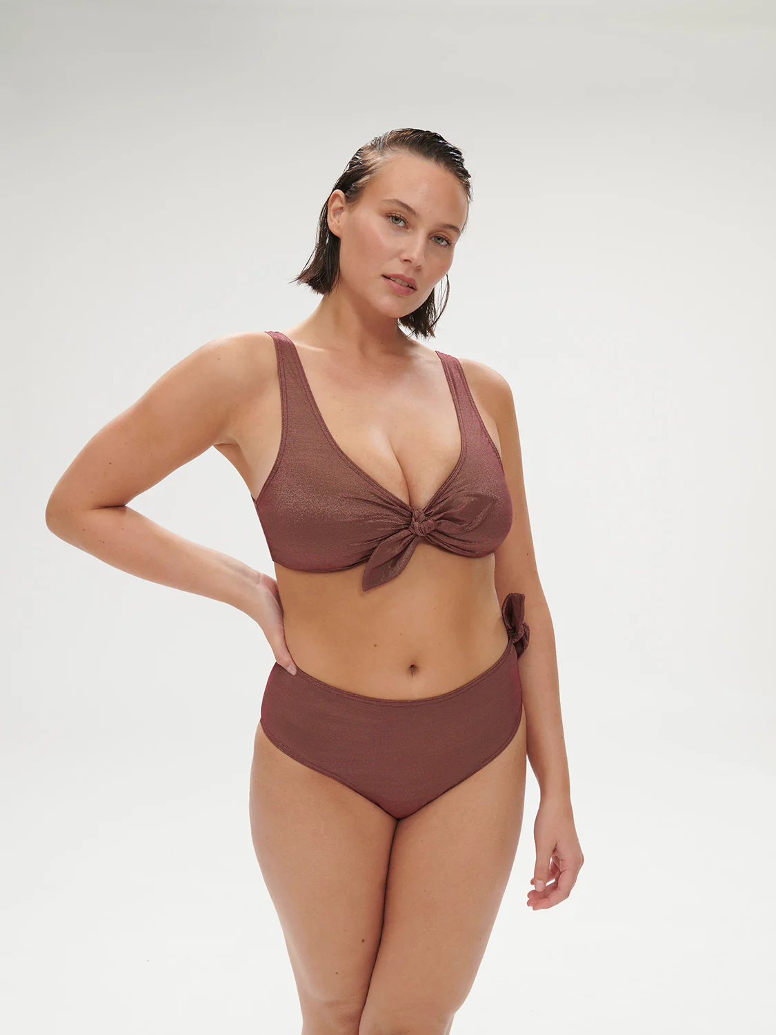 Daphné Wireless Triangle - Lurex Dark Purple - Image 5